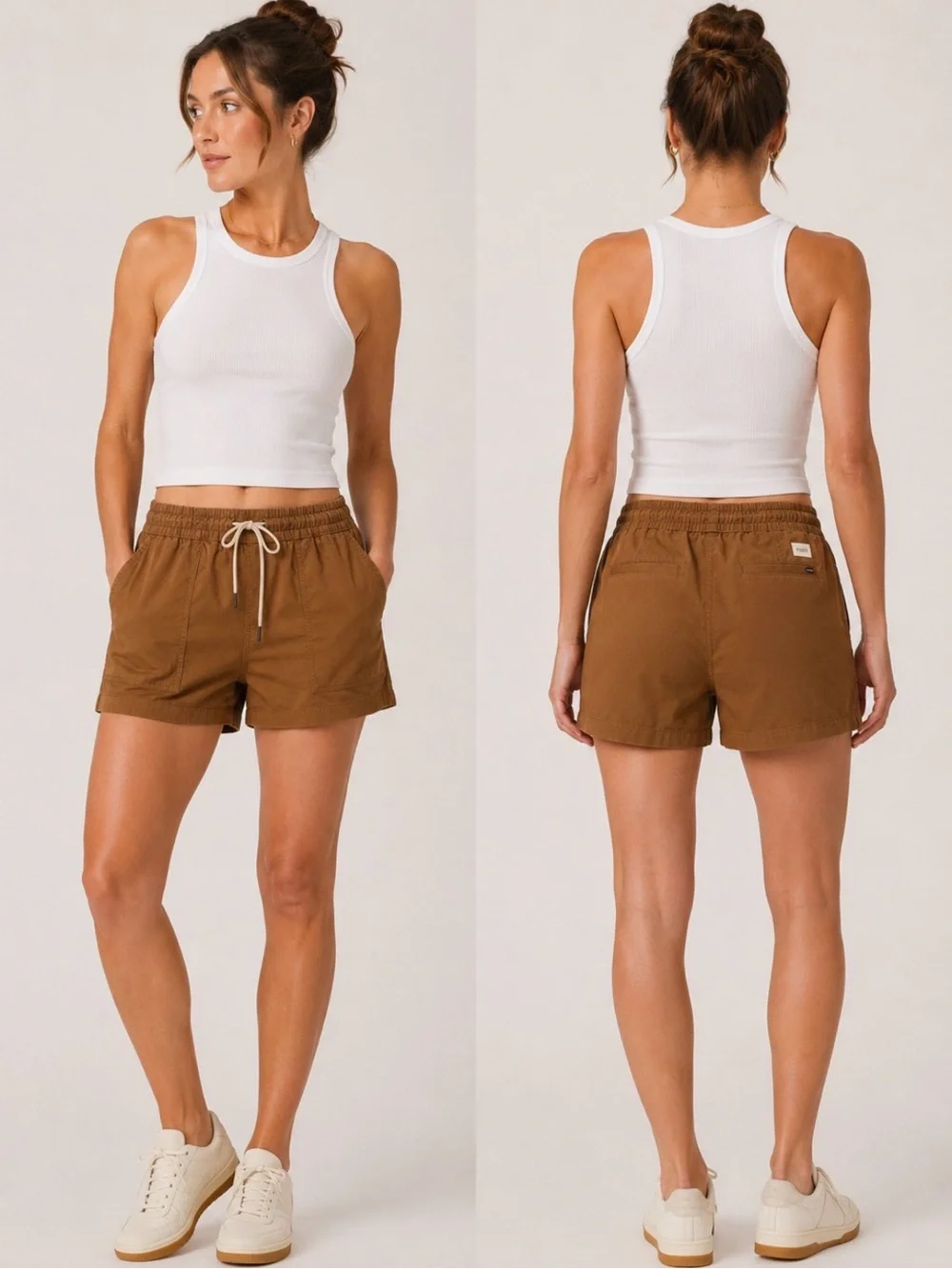Vuori ripstop summer Shorts in Brown tan umber color Athliesure S - Picture 1 of 8